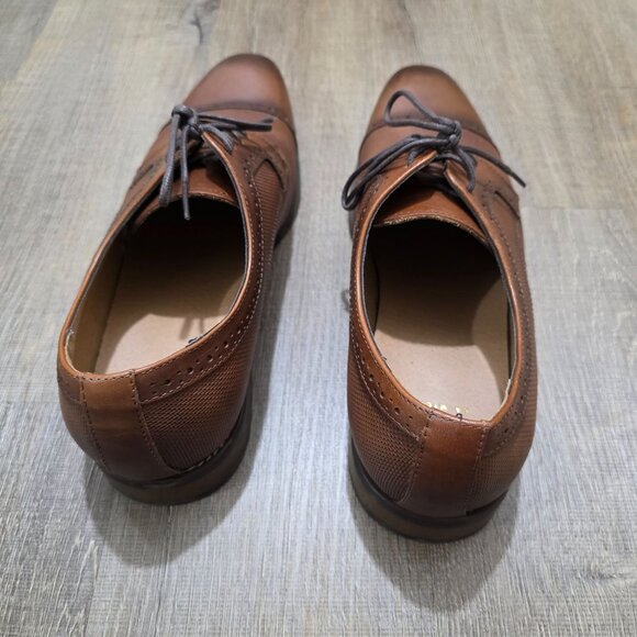 La Milano Johnson Tan Leather Cap Toe Dress Shoes Men’s Size 10EEE Oxford Lace - Picture 6 of 11
